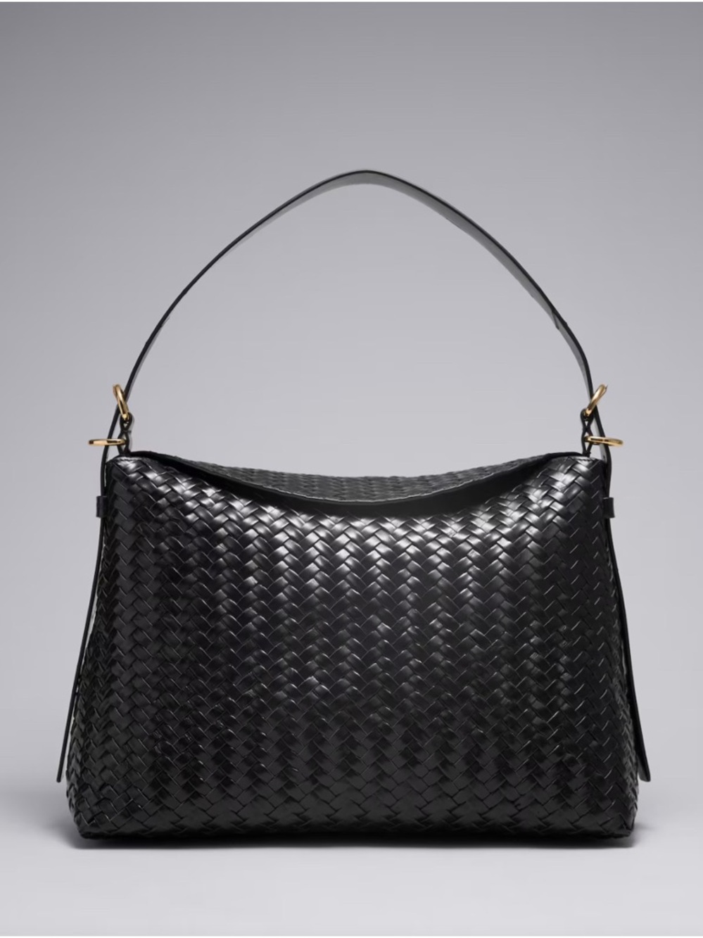 & Other Stories- New Woven Leather Shoulder Bag - Black